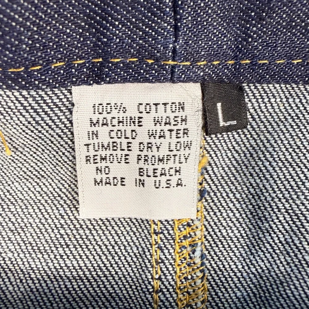 Stallion Straight Leg Jeans L Blue Indigo High Rise Made in USA Cotton Denim